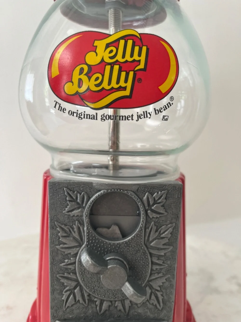 Vintage Jelly Belly Coin-Operated Candy Dispenser Machine Red Countertop